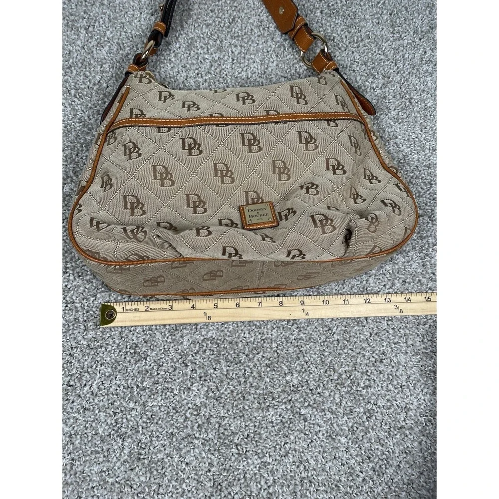 Y2K Dooney & Bourke East West Collins Signature Monogram Hobo Shoulder Bag